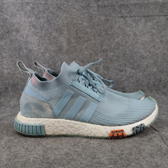 Adidas Shoes Womens 9 NMD Racer Running Sneaker Athletic Trainer Blue Primeknit - Picture 1 of 12